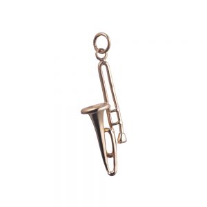 9ct Gold 33x11m Trombone Pendant or Charm