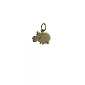 9ct Gold 14x10mm Hippo Pendant or Charm
