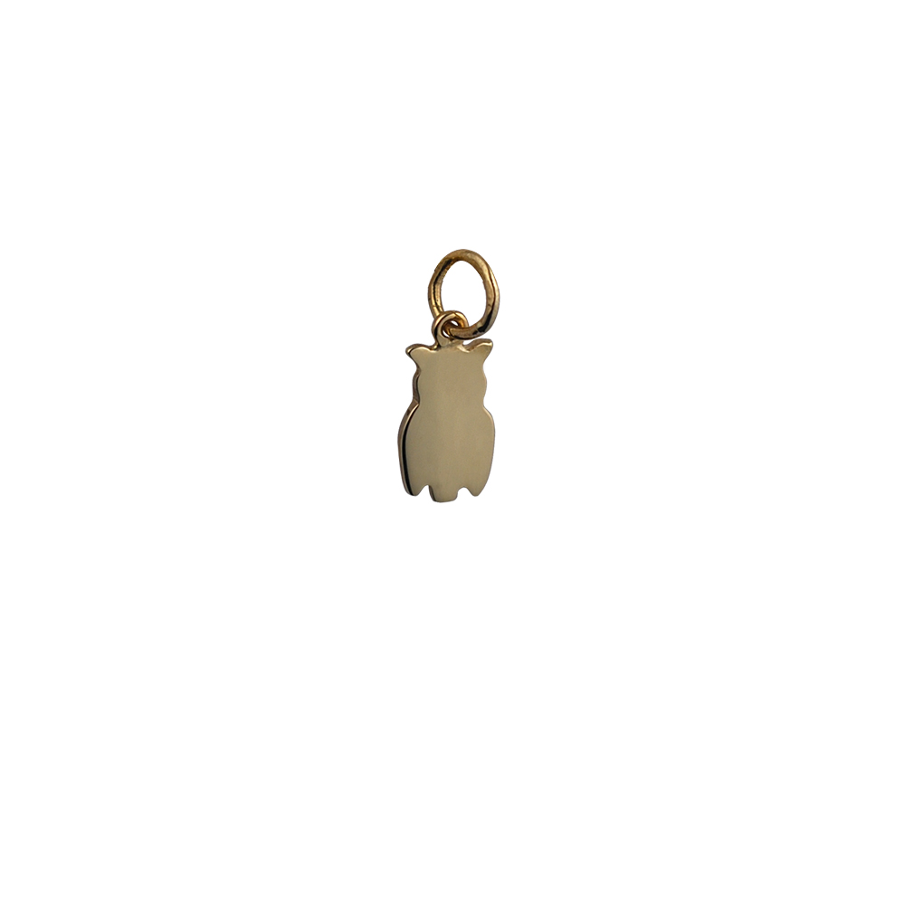 9ct Gold 11x7mm Owl Pendant or Charm - Image 2