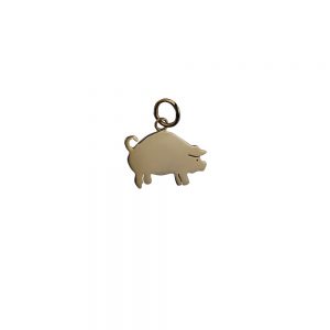 9ct Gold 18x12mm Pig Pendant or Charm