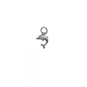 Silver 11x11mm Dolphin Pendant or Charm