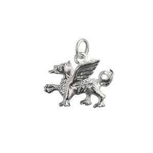 Silver 14x18mm Welsh Dragon Pendant or Charm