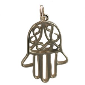 9ct Gold 24x12mm Hand of Fatima Pendant or Charm