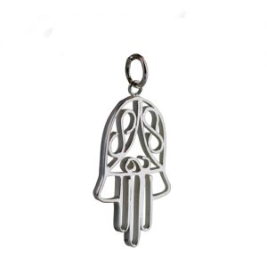 Silver 29x18mm Hand of Fatima Pendant or Charm