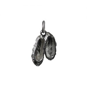 Silver 21x14mm Ballet shoes Pendant or Charm