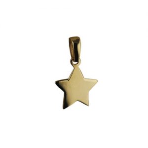 9ct Gold 11x12mm plain Star Pendant on a bail loop