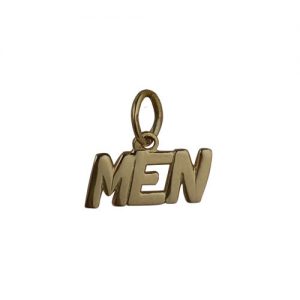 9ct Gold 6x8mm 'Men' Pendant or Charm