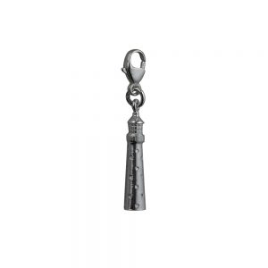 Silver 14x5mm Lighthouse Charm with a lobster catch