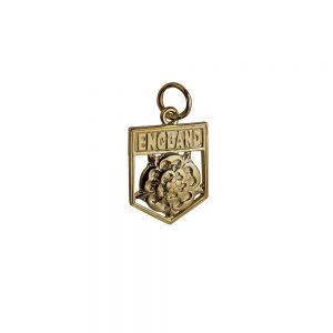 9ct Gold 17x14mm England Badge Pendant or Charm