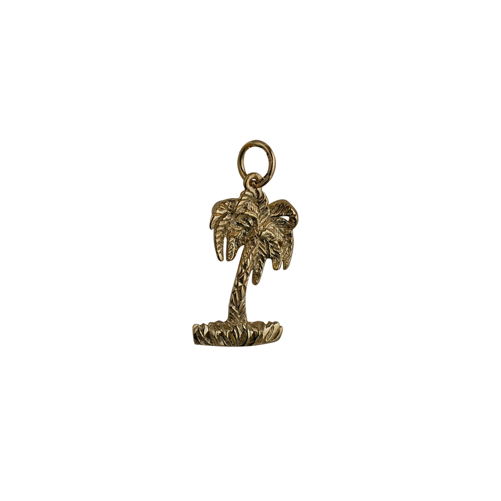9ct Gold 22x13mm Bermuda Palm Tree Pendant or Charm - Image 2
