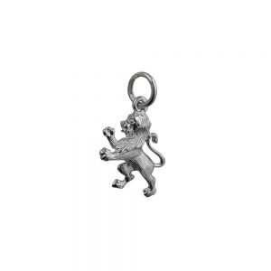 Silver 15x12mm Rampant Lion Pendant or Charm