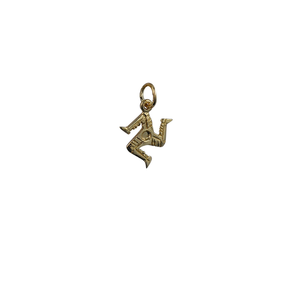 9ct Gold 13x13mm Isle of Man Legs Pendant or Charm