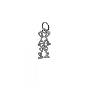 Silver 18x9mm pierced Rabbit Pendant or Charm