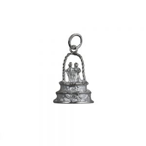 Silver 19x15mm Wedding Cake Pendant or Charm