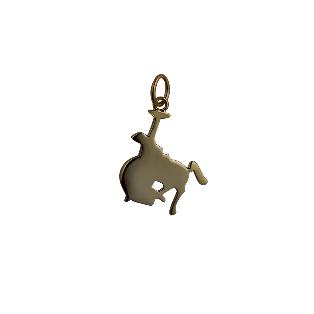 9ct Gold 19x16mm Rodeo Pendant or Charm - Image 2
