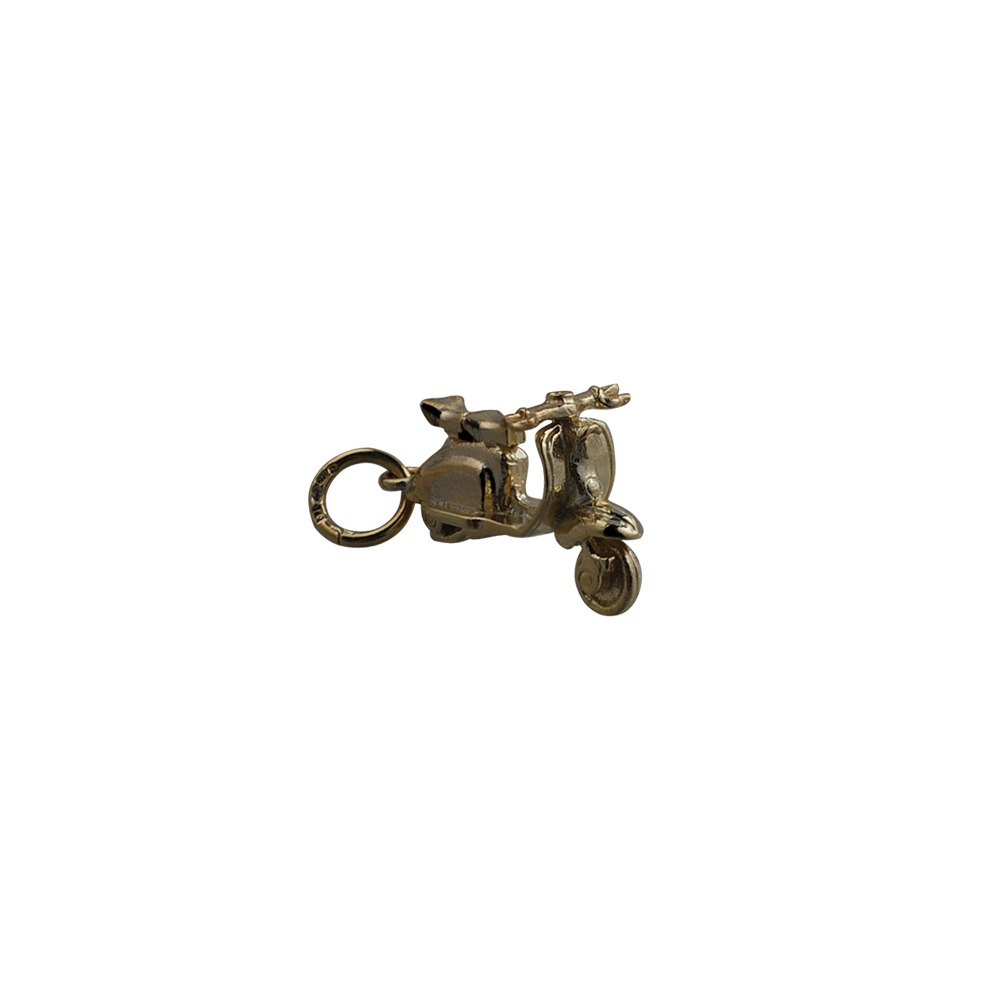 9ct Gold 17x12mm Scooter Pendant or Charm - Image 2