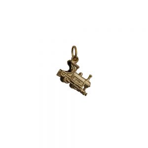 9ct Gold 15x6mm Train Pendant or Charm