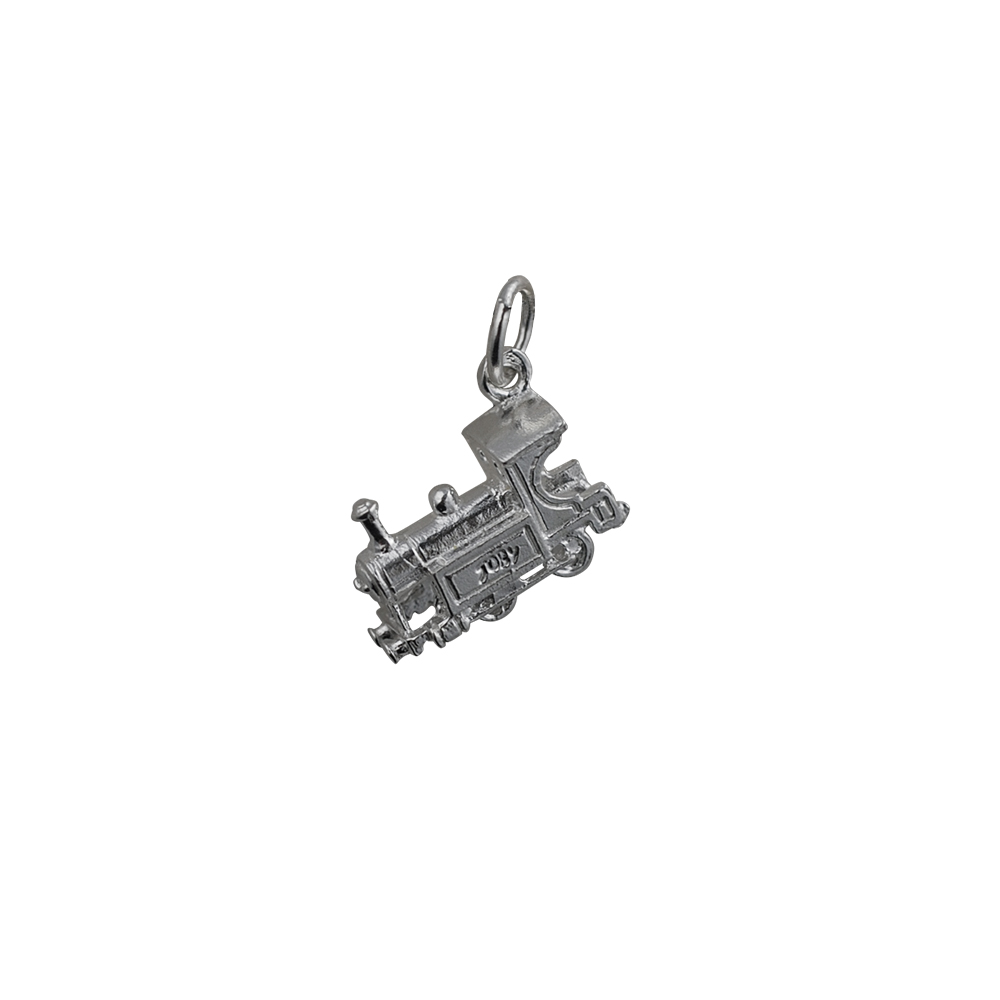 Silver 15x6mm Train Pendant or Charm