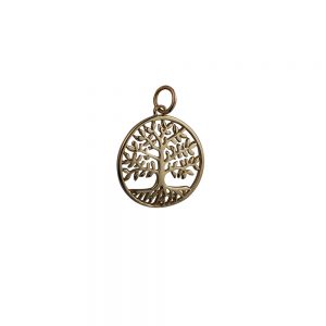 9ct Gold 20mm round 1.5mm thick Tree of Life Pendant or Charm