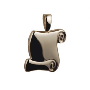9ct Gold 21x17mm Graduation Scroll Pendant