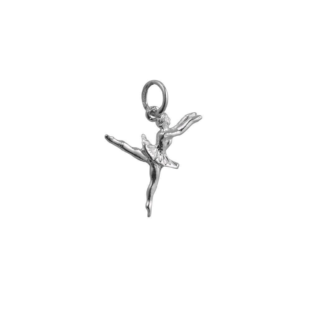 Silver 20x15mm Ballet Dancer Pendant or Charm