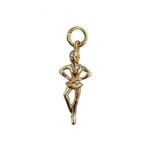 9ct Gold 22x10mm Ballet Dancer Pendant or Charm