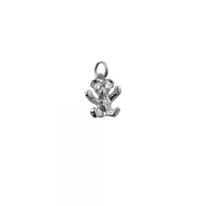 Silver 13x12mm Teddy Bear Pendant or Charm