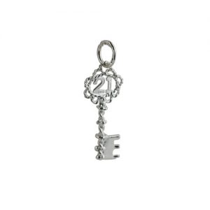 Silver 25x10mm 21 Key Pendant or Charm