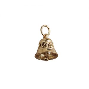9ct Gold 10x11mm moveable Ringing Bell Pendant or Charm
