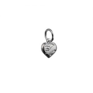 Silver 7x7mm heart symbol of charity Pendant or Charm