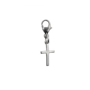 Silver 11x7mm Cross symbol of faith Charm on a lobster clasp