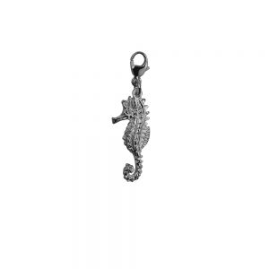 Silver 24x11mm Bermuda Seahorse on a lobster trigger