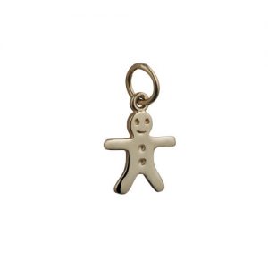 9ct Gold 11x12mm Gingerbread Man Pendant or Charm