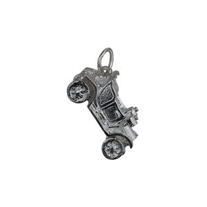 Silver 10x20mm Vintage Car Pendant