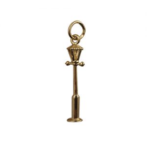 9ct Gold 25x6mm Gas Lamp Post Pendant or Charm