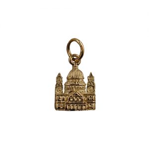 9ct Gold 11x10mm solid St. Paul's Cathedral Pendant or Charm
