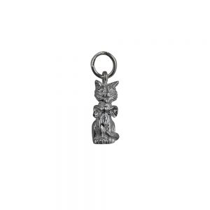 Silver 15x6mm Cheshire Cat Pendant or Charm
