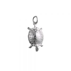Silver 19x12mm Tortoise Pendant or Charm