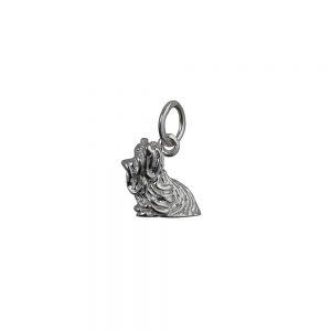 Silver 10x14mm Yorkshire Terrier Dog Pendant or Charm