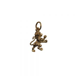 9ct Gold 15x13mm Rampant Lion Pendant or Charm