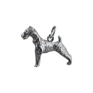 Silver 19x22mm Airedale Terrier Pendant or Charm