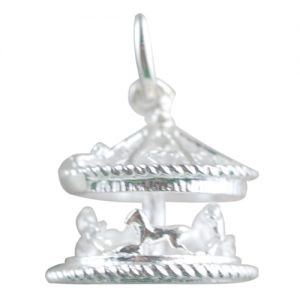 Silver 14x14mm moveable Fair ground Carousel Pendant or Charm