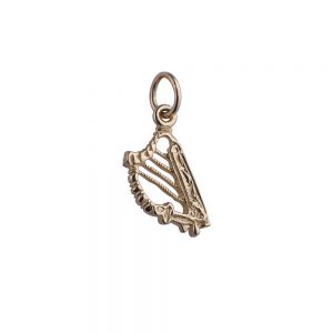 9ct Gold 13x8mm Harp Pendant or Charm