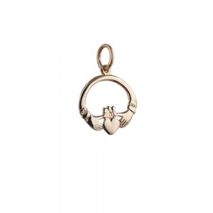 9ct Gold 14x14mm Claddagh Pendant or Charm