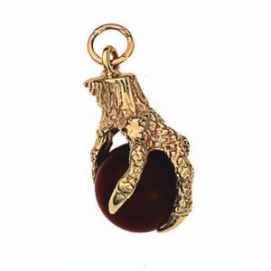 9ct Gold 20x13mm Hand of God Eagles Claw Cornelion ball Pendant or Charm