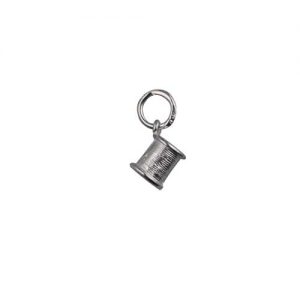 Silver 6x7mm seamstress's Cotton Reel Pendant or Charm