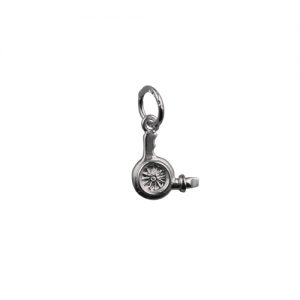 Silver 10x10mm Hairdressers Hair Dryer Pendant or Charm