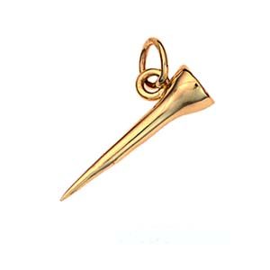 9ct Gold 21x6mm Golf Tee Pendant or Charm