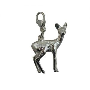 Silver 22x17mm Deer Charm on a lobster trigger