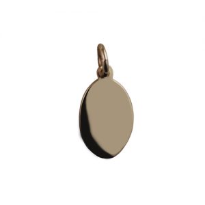 9ct Gold 16x11mm plain oval Disc Pendant